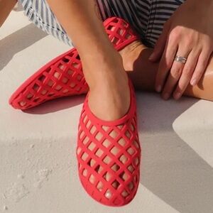 Jeffrey Campbell Jellz Jelly Red Flats Shoes